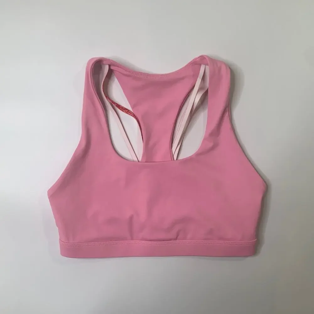Fabletics Sports Bra Womens XS Extra Small‎ Pink Red Kessler Cross Back Yoga